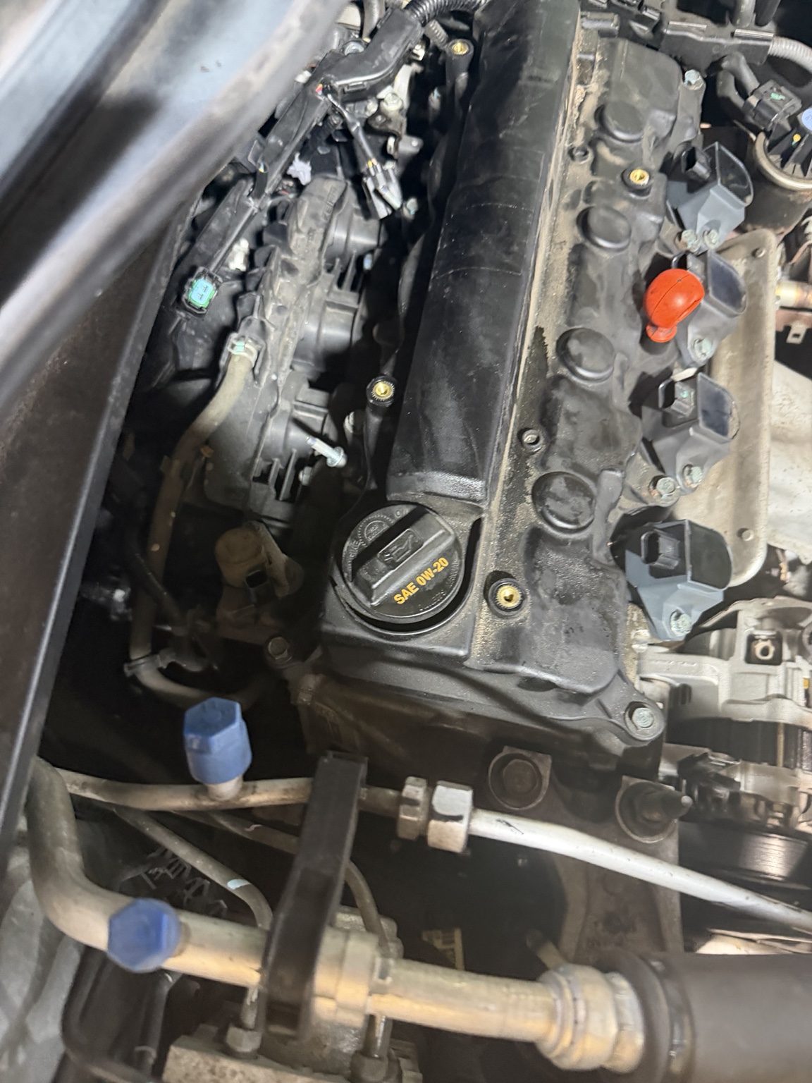 Close-up automotive repair work